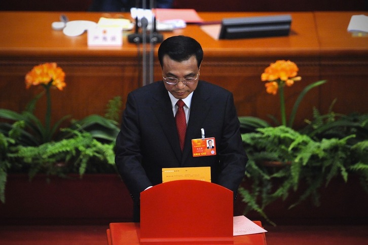 Li Keqiang, durante su intervención ante la Asanblea Nacional. (Wang ZHAO/AFP)
