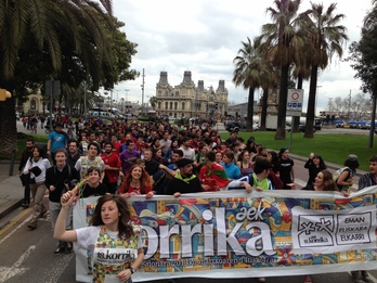 Barcelona ha sido, quizás, la ciudad que más ‘euskalakaris‘ ha reunido a su Korrika. (Barcelona Euskal Etxea)