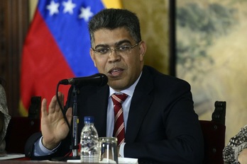 Jaua ha anunciado la decisión de suspender los contactos con EEUU durante una comparecencia en Caracas. (Leo RAMIREZ/AFP)
