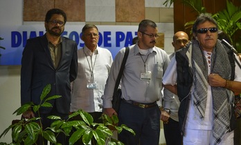 La delegación de las FARC, el pasado día 11 en La Habana. (Adalberto ROQUE/AFP)