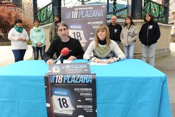 Representantes de Herrira han comparecido esta mañana en Bilbo. (ARGAZKI PRESS)