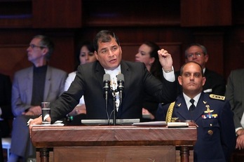 Rafael Correa, artxiboko irudi batean. (EKUADORREKO PRESIDENTZIA)