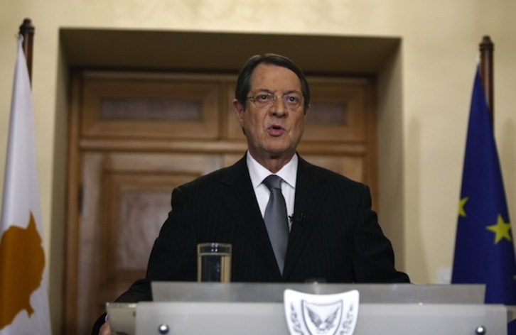 El presidente chipriota, Nikos Anastasiadis. (Petros KARADJIAS/AFP PHOTO)