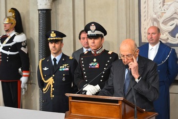 Giorgio Napolitano, durante la comparecencia de este sábado. (Vincenzo PINTO/AFP) 