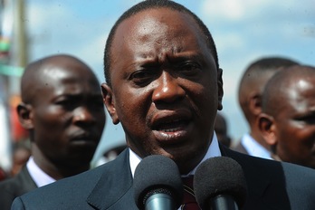 Uhuru Kenyatta el pasado día 17 en la localidad de Kiambu. (Simon MAINA/AFP) 