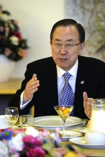 El secretario general de la ONU, Ban Ki-moon. (Lex VAN LIESHOUT/AFP PHOTO)