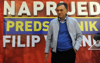 Filip Vujanovic, en las elecciones del domingo. (Savo PRELEVIC/AFP)