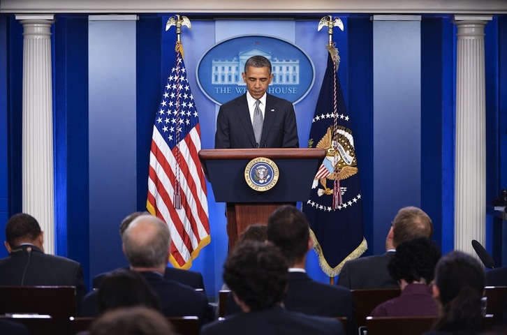 Barack Obama, durante su comparecencia en la Casa Blanca. (Mandel NGAN/AFP)