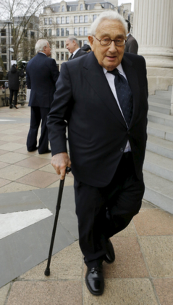El exsecretario de Estado de EEUU Henry Kissinger durante el funeral de Margaret Thatcher. (Olivia HARRIS/AFP)