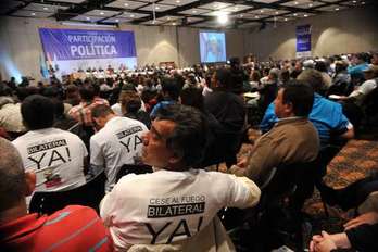 Foro sobre participación política que se celebra en Bogotá. (Guillermo LEGARIA/AFP PHOTO)