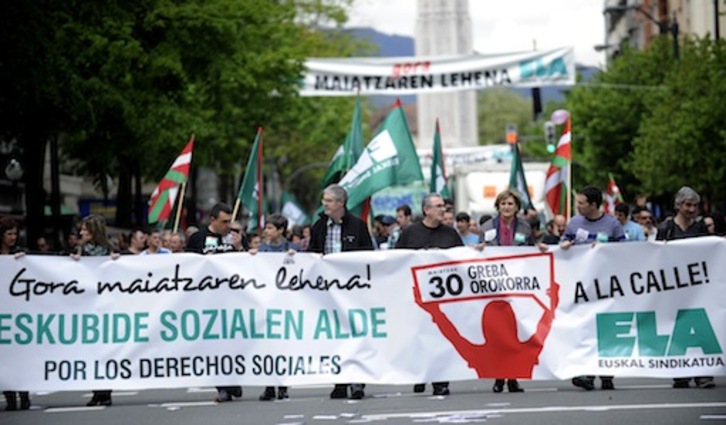 ELA se ha manifestado en Bilbo en este Primero de Mayo. (Marisol RAMIREZ/ARGAZKI PRESS)