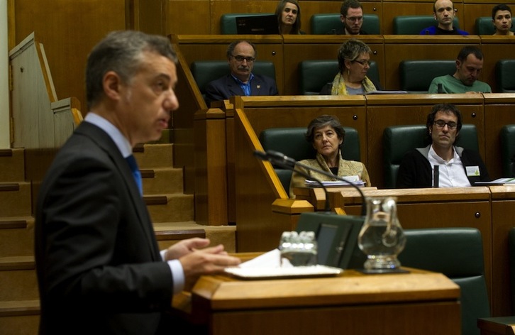 Urkullu, en su intervención en el pleno. (Raúl BOGAJO/ARGAZKI PRESS)