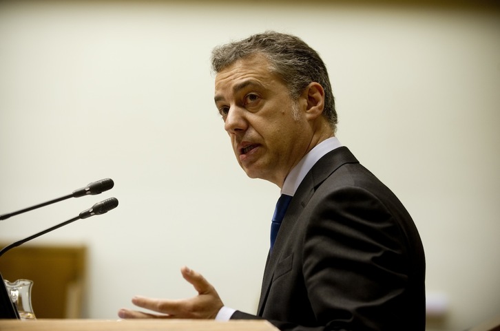 Urkullu, en un momento de su intervención. (Raúl BOGAJO/ARGAZKI PRESS)