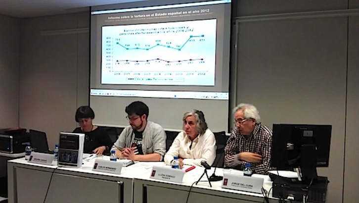 Los representantes de la CPDT durante la presentación del informe. (NAIZ.INFO)