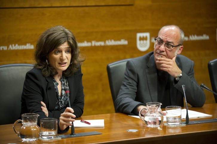 Helena Franco y Martin Garitano, en una comparecencia anterior. (Juan Carlos RUIZ/ARGAZKI PRESS)