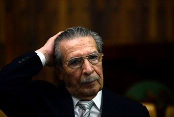 Ríos Montt, en una sesión celebrada el 30 de abril. (Johan ORDONEZ/AFP)
