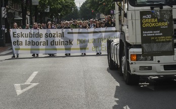 En Bilbo se han manifestado hasta la sede del Gobierno de Lakua. (Luis JAUREGIALTZO/ARGAZKI PRESS)
