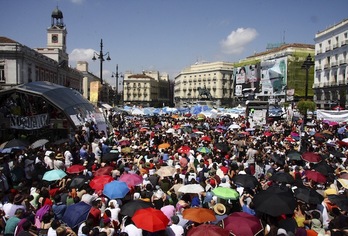 Imagen de la madrileña Plaza del Sol en mayo del 2011. (NAIZ.INFO)
