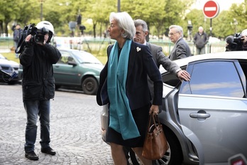 La directora del FMI, Christine Lagarde, a su llegada al Tribunal de Justicia de París. (Lionel BONAVENTURE/AFP)