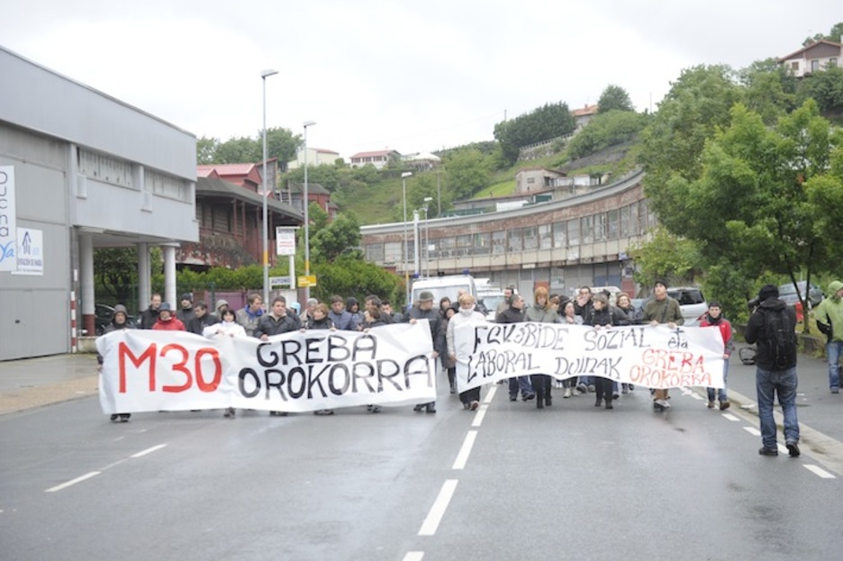 Manifestación en el Polígono 27 de Martutene. (Jon URBE/ARGAZKI PRESS)