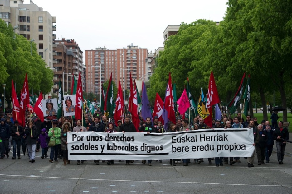 La manifestación ha congregado a más de 15.000 personas, según LAB. (Idoia ZABALETA/ARGAZKI PRESS)
