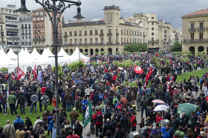 La de Iruñea ha sido una de las manifestaciones más multitudinarias. (Idoia ZABALETA/ARGAZKI PRESS)