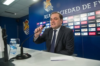 El presidente de la Real, Jokin Aperribay. (Jon URBE/ARGAZKI PRESS)
