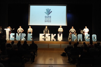 Acto de presentación de Gure Esku Dago. (Jon URBE / ARGAZKI PRESS)