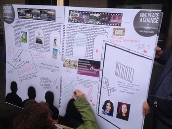 Tafallan elkarlanean osatu duten lehen irudia. (HERRIRA)