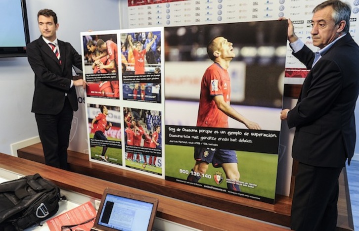 Imagen de la rueda de prensa que ha ofrecido Osasuna. (Jagoba MANTEROLA/ARGAZKI PRESS)