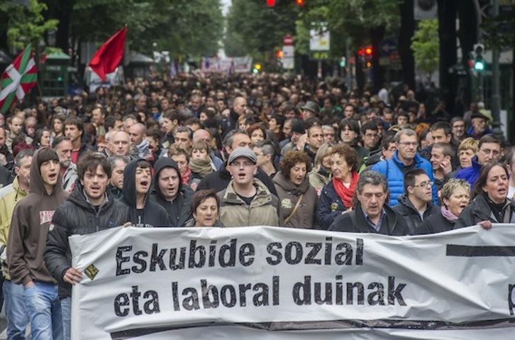 Imagen de la última huelga general en Bilbo. (Luis JAUREGIALTZO/ARGAZKI PRESS)