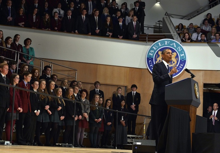 Obama ha pronunciado un discurso ante cerca de 2.000 personas, la mayoría jóvenes estudiantes. (Jewel SAMAD/AFP)