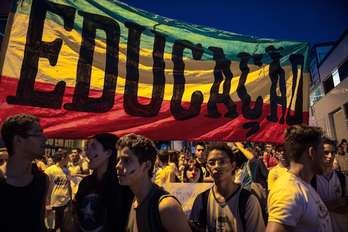 Manifestación celebrada el viernes en Belo Horizonte. (Yasuyoshi CHIBA / AFP)
