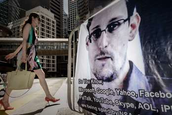 Protesta en apoyo a Snowden en Hong Kong. (AFP)