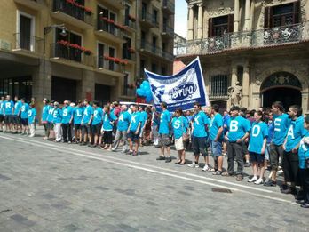 Txupinazo urdina, Iruñeko Udaletxe Plazan. (HERRIRA)