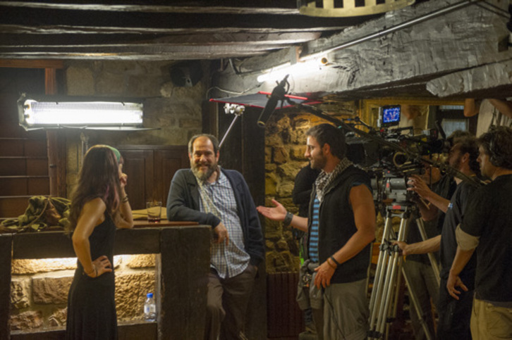 Lago, Elejalde y Rovira, durante un momento del rodaje. (Gorka RUBIO/ARGAZKI PRESS)