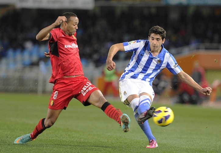 José Ángel, durante un partido de la pasada temporada. (Jon URBE/ARGAZKI PRESS)
