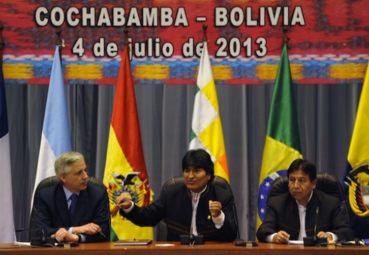 El presidente de Bolivia, Evo Morales, en la reunión de mandatarios sudamericanos de esta semana. (Jorge BERNAL/AFP PHOTO)