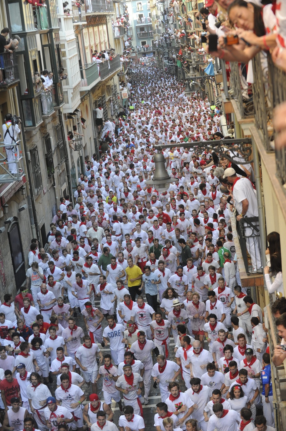 Recorrido del encierro antes de la salida de los toros.