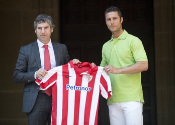 Kike Sola eta Josu Urrutia, Ibaiganen. (Jon HERNAEZ/ARGAZKI PRESS)