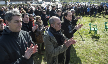 Martin Garitano, en una concentración frente a la cárcel de Logroño, donde está preso Otegi. (Idoia ZABALETA/ARGAZKI PRESS)