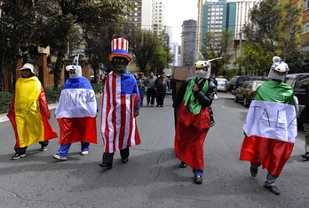 Protesta contra lo sucedido con Morales en La Paz. (Jorge BERNAL/AFP PHOTO)