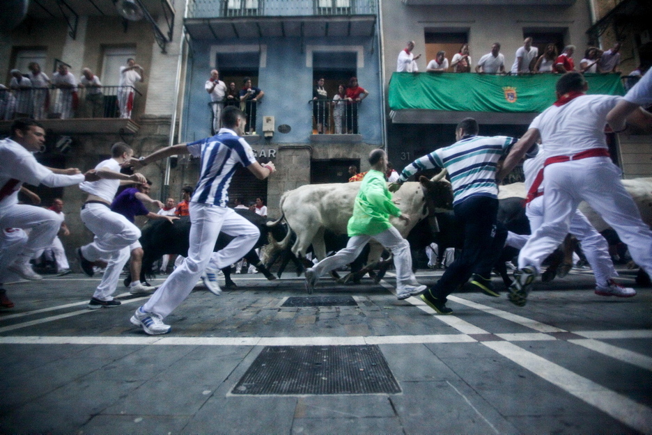 Imagen tomada desde el ventanal de La Perla, en Estafeta. (Iñigo URIZ/ARGAZKI PRESS)