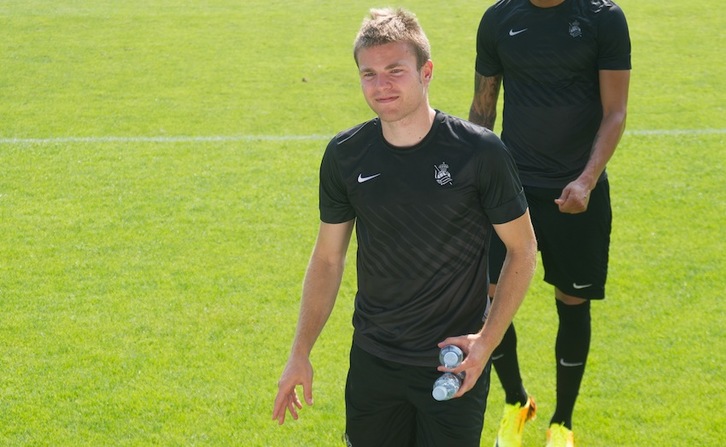 Illarramendi, goizean, Zubietako entrenamenduan. (Andoni CANELLADA/ARGAZKI PRESS)