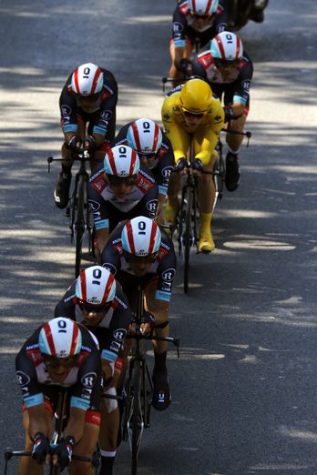 Radioshcak, durante la contrarreloj por equipos. (Joel SAGET/AFP)