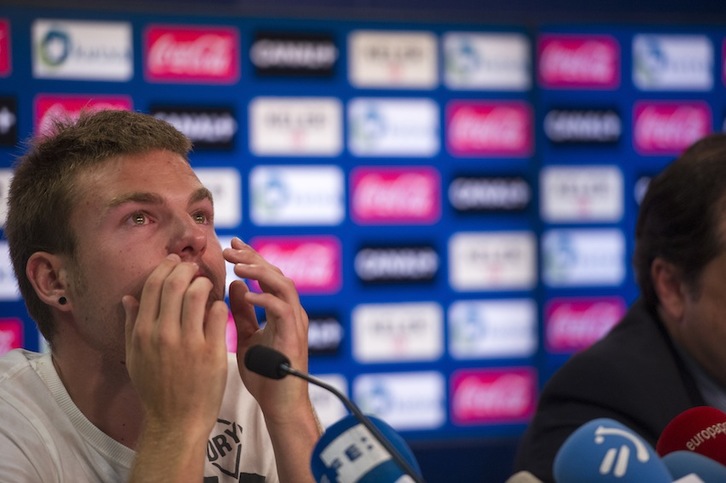 Asier Illarramendi, en la comparecencia de Anoeta. (Gorka RUBIO/ARGAZKI PRESS)