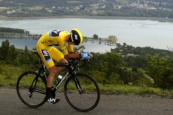 Froome ha marcado el mejor tiempo en la contrarreloj. (Joel SAGET/AFP)