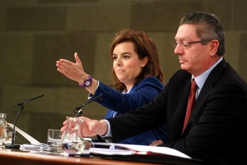 Soraya Sáenz de Santamaría, en la comparecencia tras el Consejo de Ministros. (LA MONCLOA)