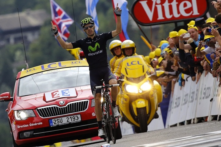 Rui Costa, helmugara iritsi den unean. (Jeff PACHOUD/AFP)
