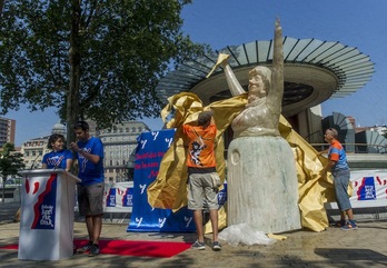 Rueda de prensa de Bilboko Konpartsak en Bilbo. (Monika DEL VALLE/ARGAZKI PRESS)
